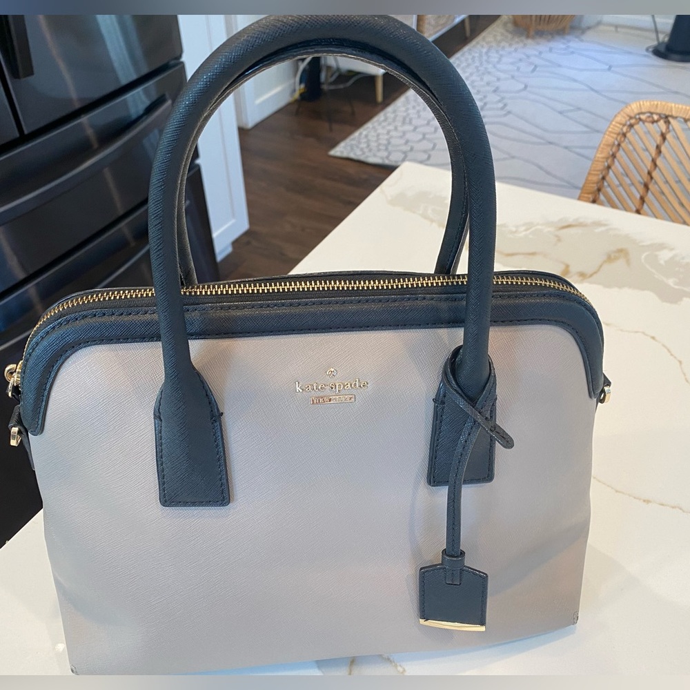 Leather Cross-stitched Two Tone Kate Spade Medium Purse